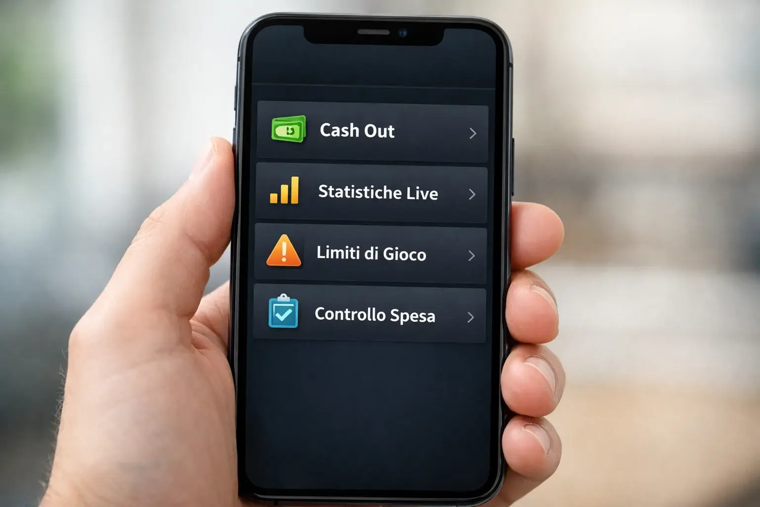 Interfaccia di app mobile su smartphone moderno
