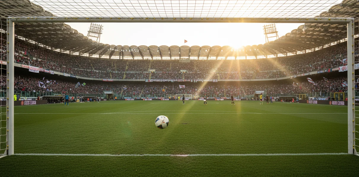 Tabellone delle quote 1X2 in uno stadio di calcio durante una partita di Serie A