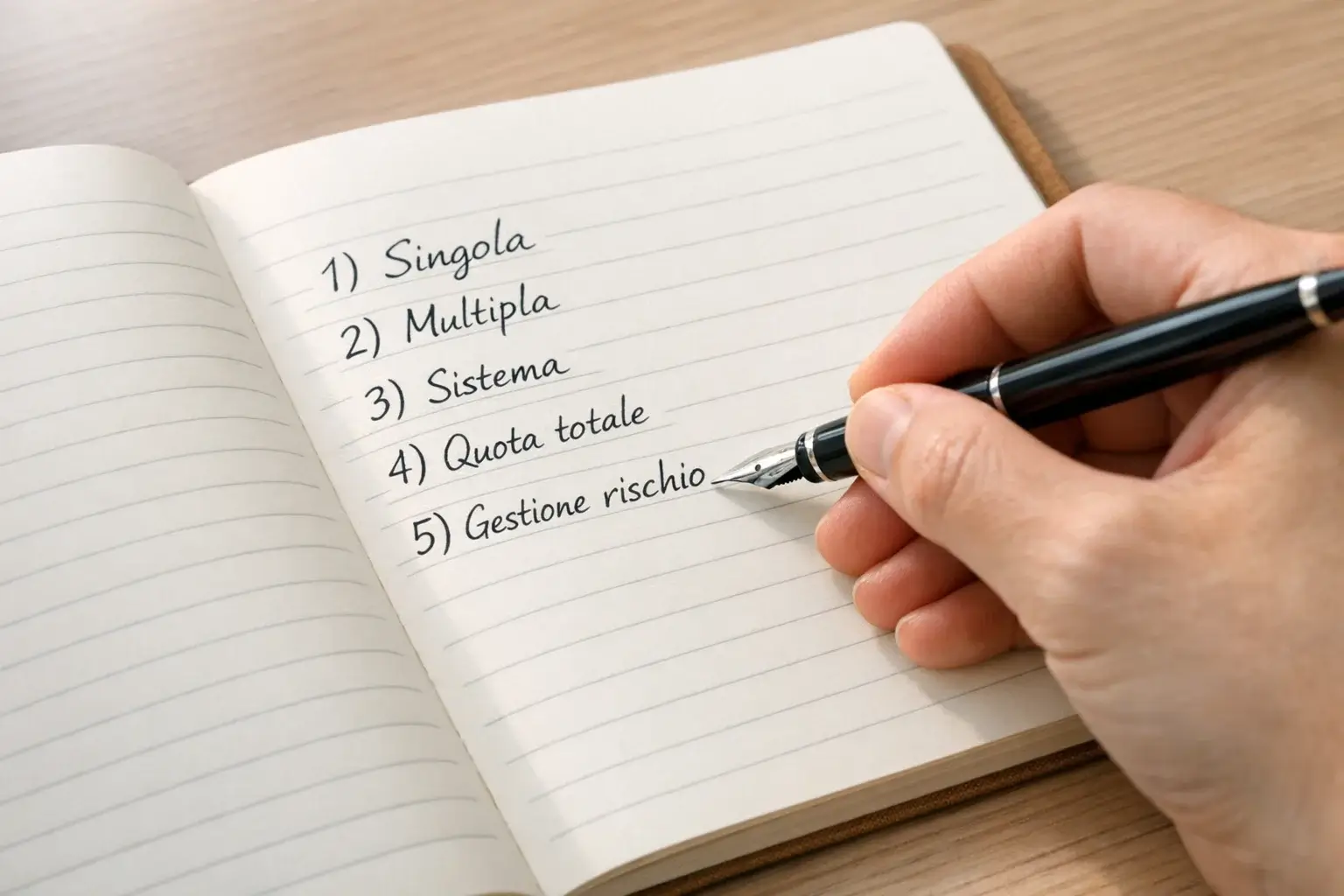 Persona che scrive appunti su un blocco note