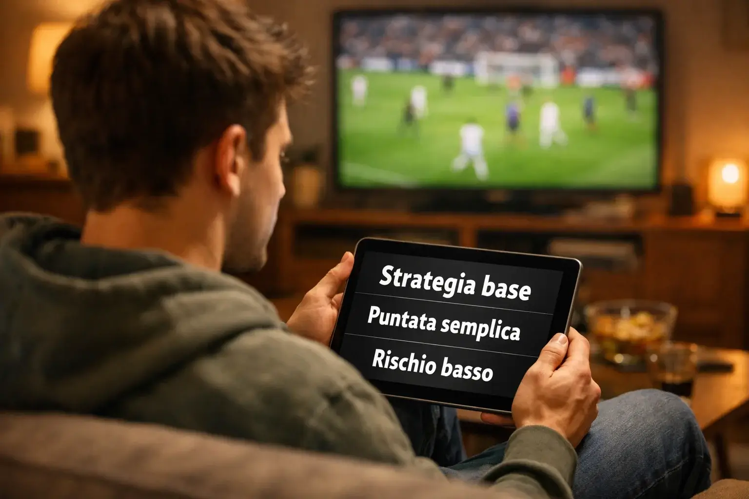 Giovane appassionato che studia partite di calcio