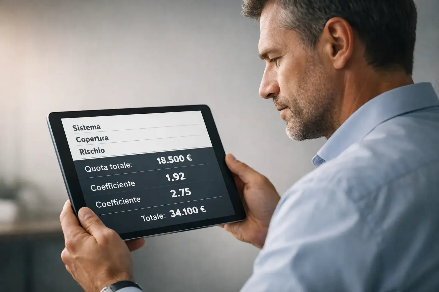 Persona concentrata che pianifica su tablet